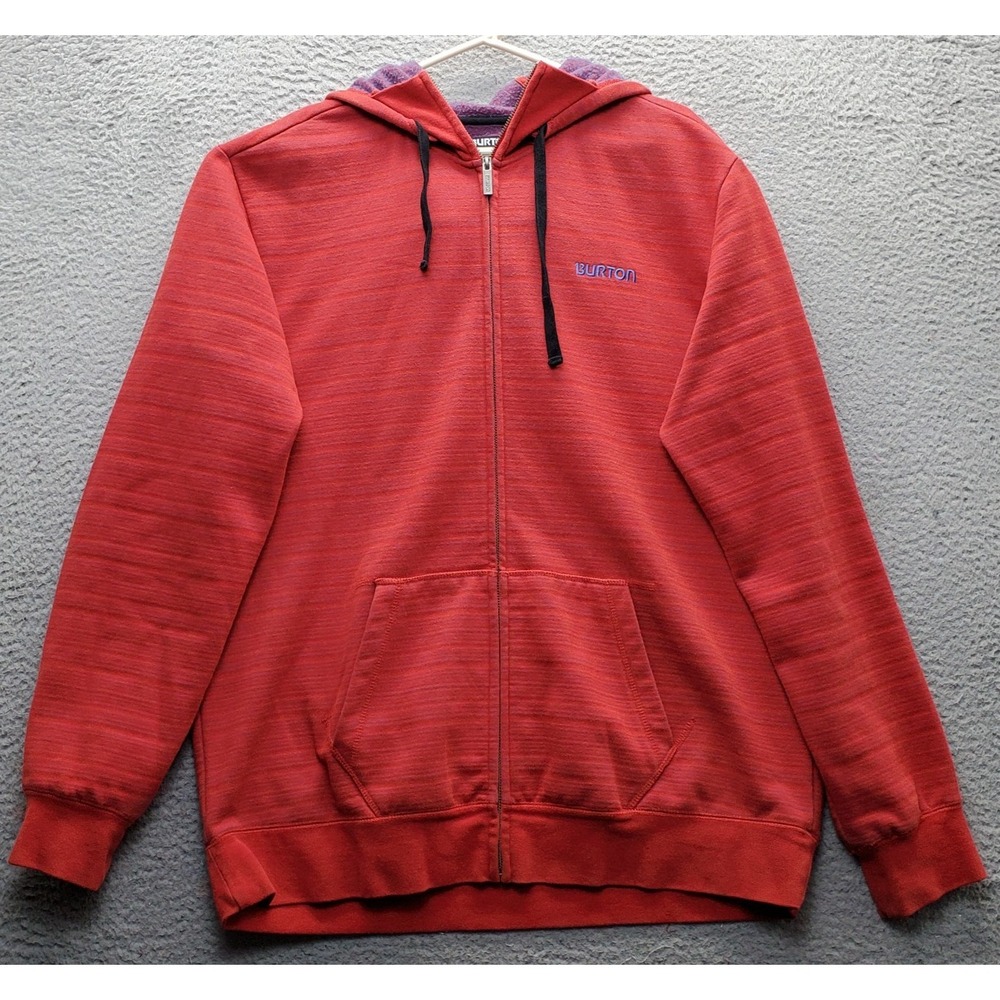 Burton Snow Hoodie Mens XL Multi Space Dye Fleece Lined Winter Warm Full Zip